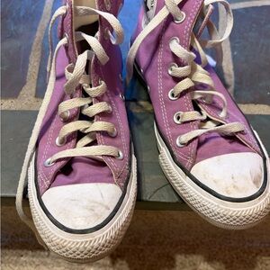 Converse Lavender High-Tops with White Accents